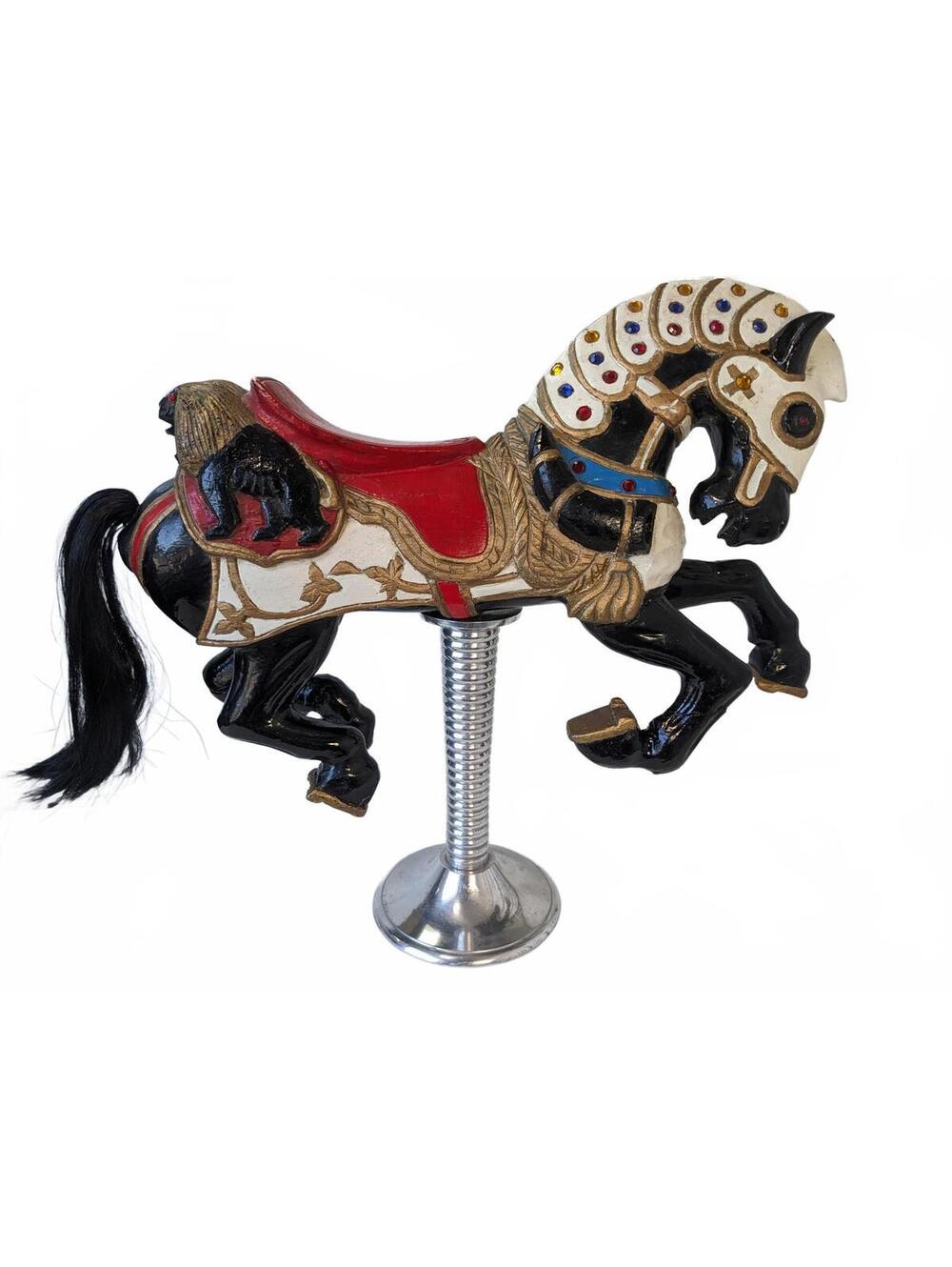 Large Wooden Hand Painted Carousel Horse Figurine 21in